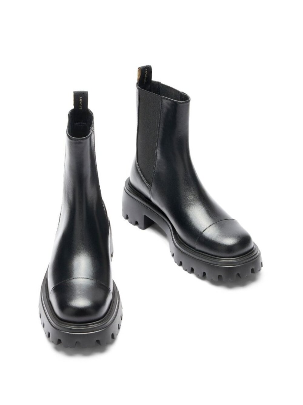 $650 STUART WEITZMAN EMERSON CHELSEA BOOTIE CHUNKY LUGGED BLACK 8.5 US (PD15)
